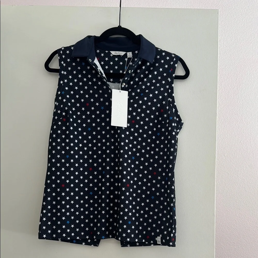 NWT Lady Hagen Midnight Star Sleeveless polo Top size Small - Picture 2 of 9